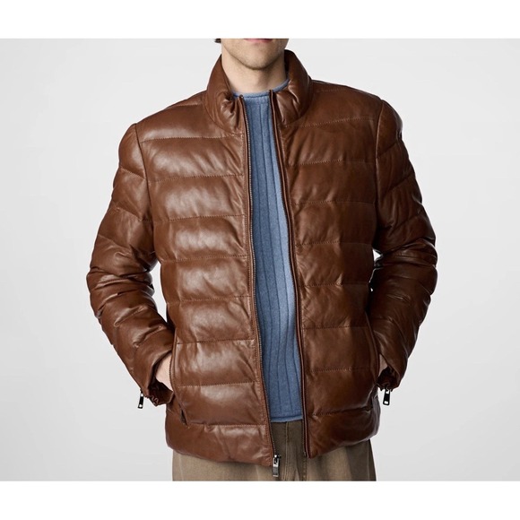 Wilsons Leather Other - Wilsons Leather Men's Quilted Leather Puffer Jacket Insulated Coat S $600 MSRP